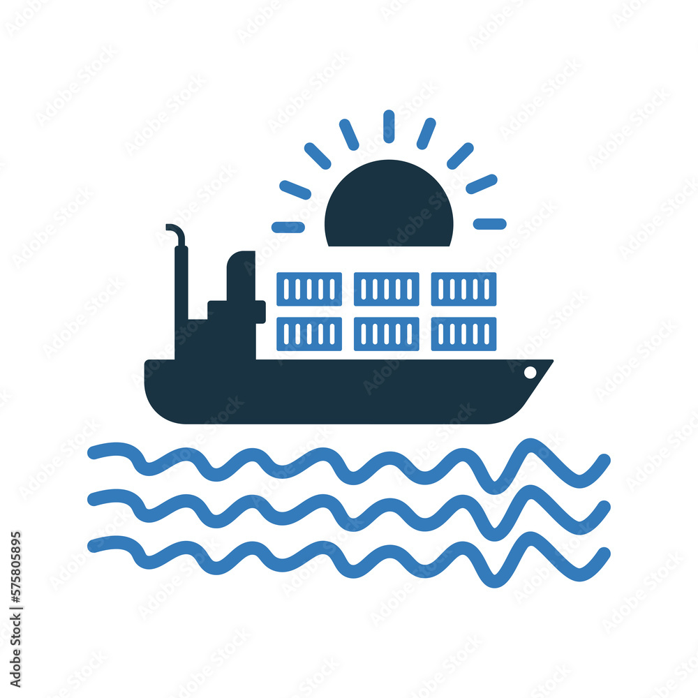 Chartering, maritime, ocean icon. Editable vector logo.