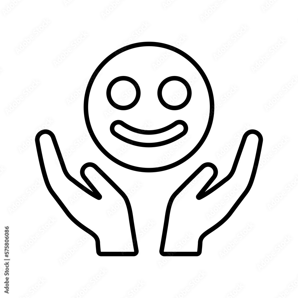Cheerfulness, confident outline icon. Line art vector. Cheerfulness, confident outline icon. Line art vector.