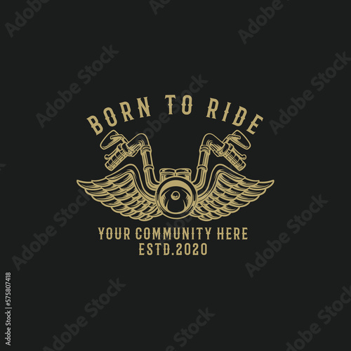 Papier peint Premium Vector | Born to die community motorcycle