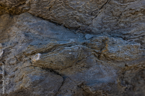 Rocky shapes on the beach. textures and patterns generated on the stones of the Ibiza.