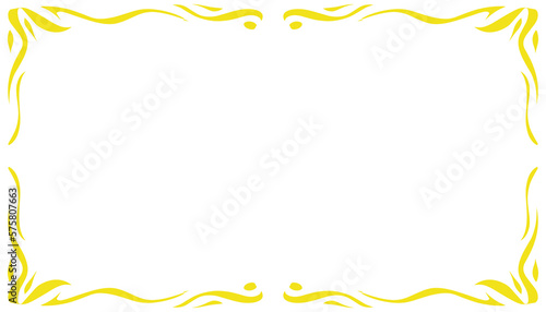 Yellow abstract frame border vintage illustration background