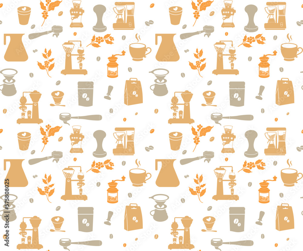 seamless pattern with coffee tools seamless pattern with coffee tools