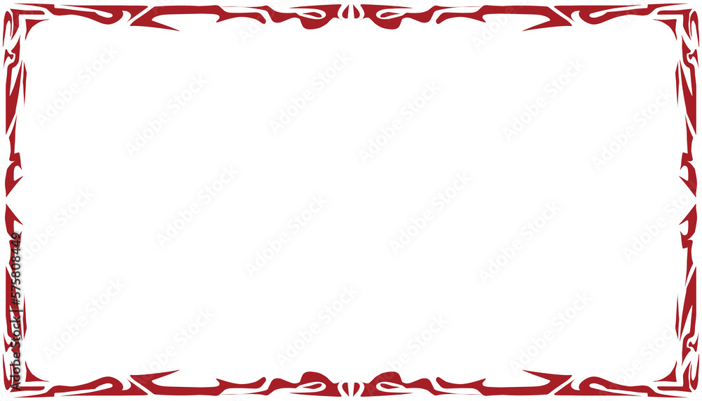 Abstract illustration background with red tribal border