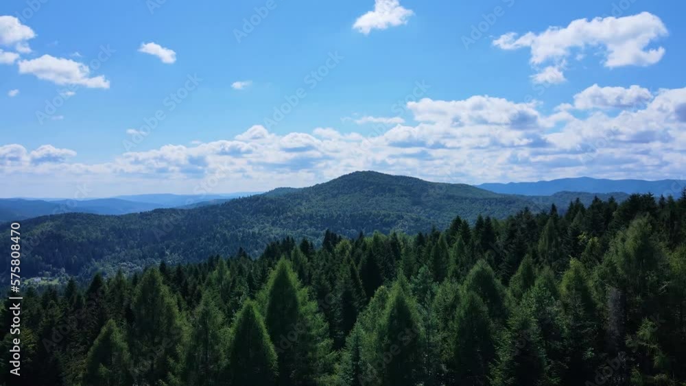 Cinematic aerial shot of an endless mountain and forest landscape in southern Slovenia Cinematic aerial shot of an endless mountain and forest landscape in southern Slovenia
