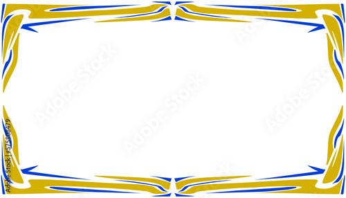 Abstract illustration background with blue and yellow border