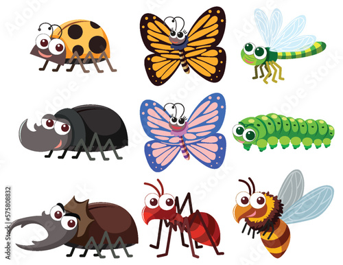 Set of insect cartoon simple style © brgfx