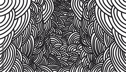 Seamless pattern background illustration of doodles and curls