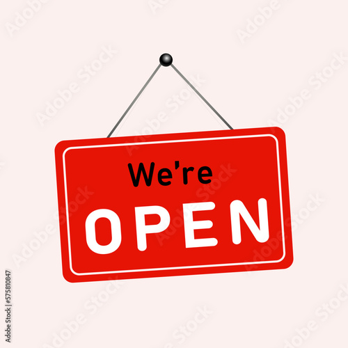 we're open signboard suitable shop icon we are open door welcome board