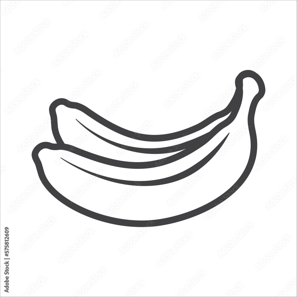Banana linear icon vector. Banana fruit linear icon isolated on white background. Banana icon in trendy linear style vector. Vector illustration Banana linear icon vector. Banana fruit linear icon isolated on white background. Banana icon in trendy linear style vector. Vector illustration