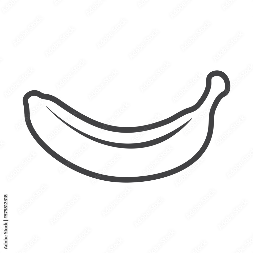Banana linear icon vector. Banana fruit linear icon isolated on white background. Banana icon in trendy linear style vector. Vector illustration Banana linear icon vector. Banana fruit linear icon isolated on white background. Banana icon in trendy linear style vector. Vector illustration