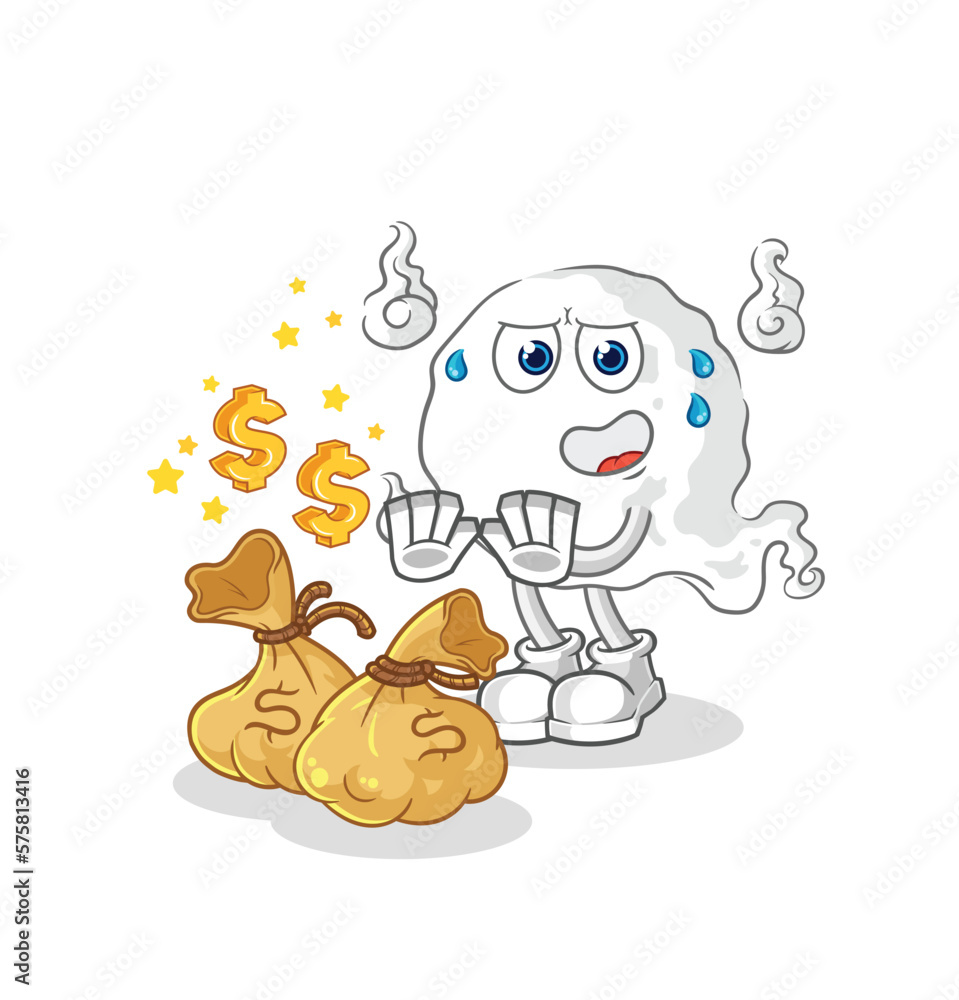 ghost refuse money illustration. character vector ghost refuse money illustration. character vector