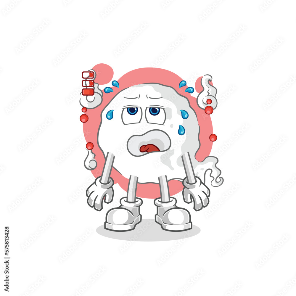 ghost low battery mascot. cartoon vector ghost low battery mascot. cartoon vector