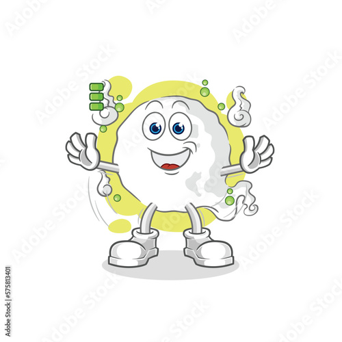 ghost full battery character. cartoon mascot vector