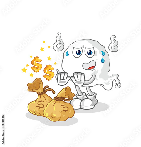 ghost refuse money illustration. character vector