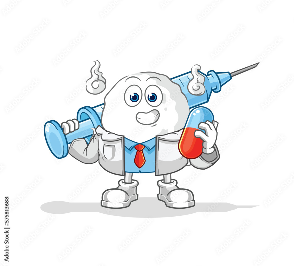 ghost doctor holding medichine and injection ghost doctor holding medichine and injection