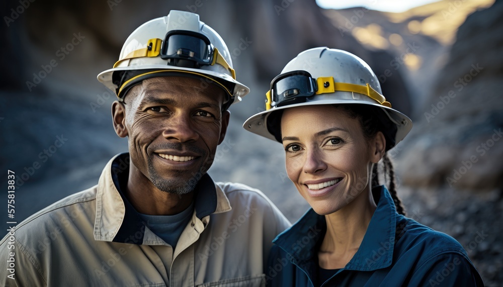 Empowering Confidence and Relationship in the Workplace: Celebrating National Couple's Day with Diversity Inclusivity in the Industry with Multiracial Geologist Couple (generative AI Empowering Confidence and Relationship in the Workplace: Celebrating National Couple's Day with Diversity Inclusivity in the Industry with Multiracial Geologist Couple (generative AI