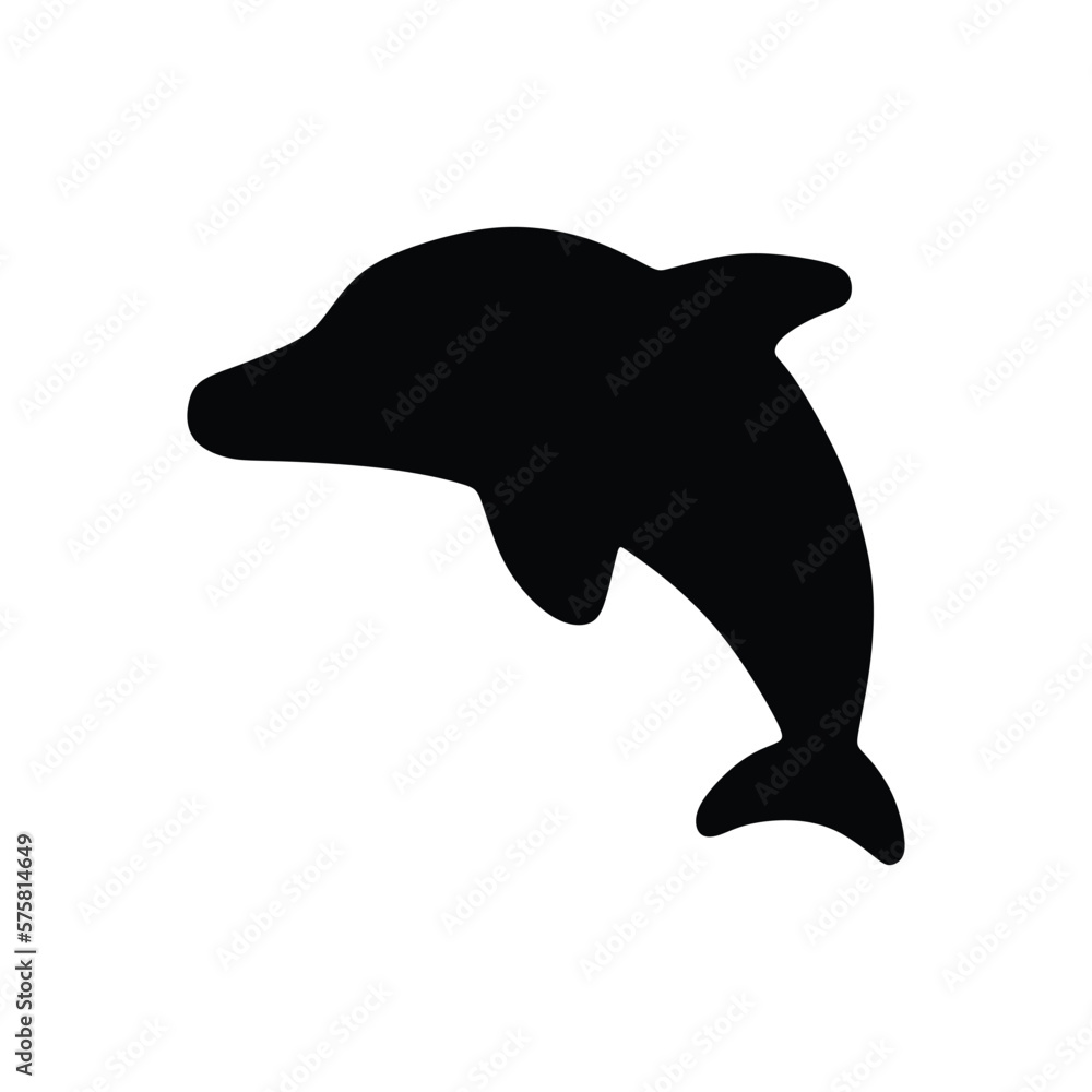 Fototapeta premium a jumping dolphin is black