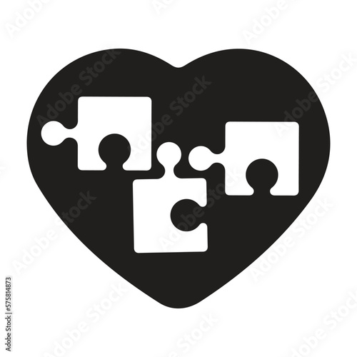 Dating, heart, jigsaw icon