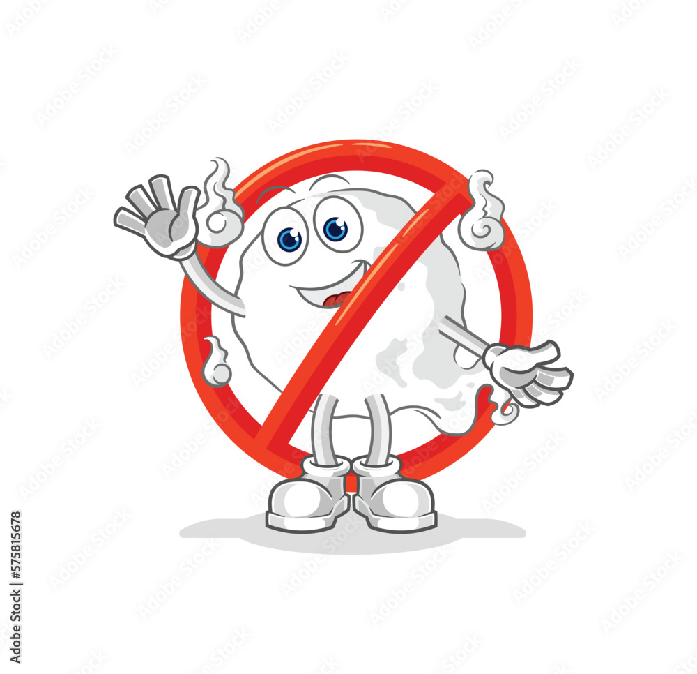 say no to ghost mascot. cartoon vector