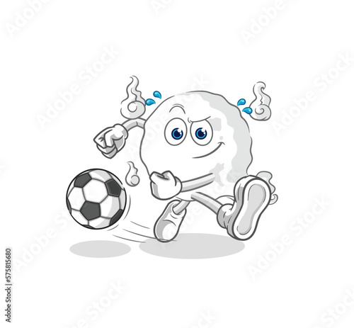 ghost kicking the ball cartoon. cartoon mascot vector