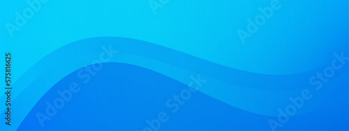 Minimal blue wave wide banner background © BoBloob