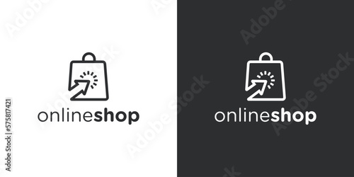Shop Logo Design Template. Shopping Logo icon vector illustration design. Shopping bag icon for online shop business logo. Online shop logo vector illustration.