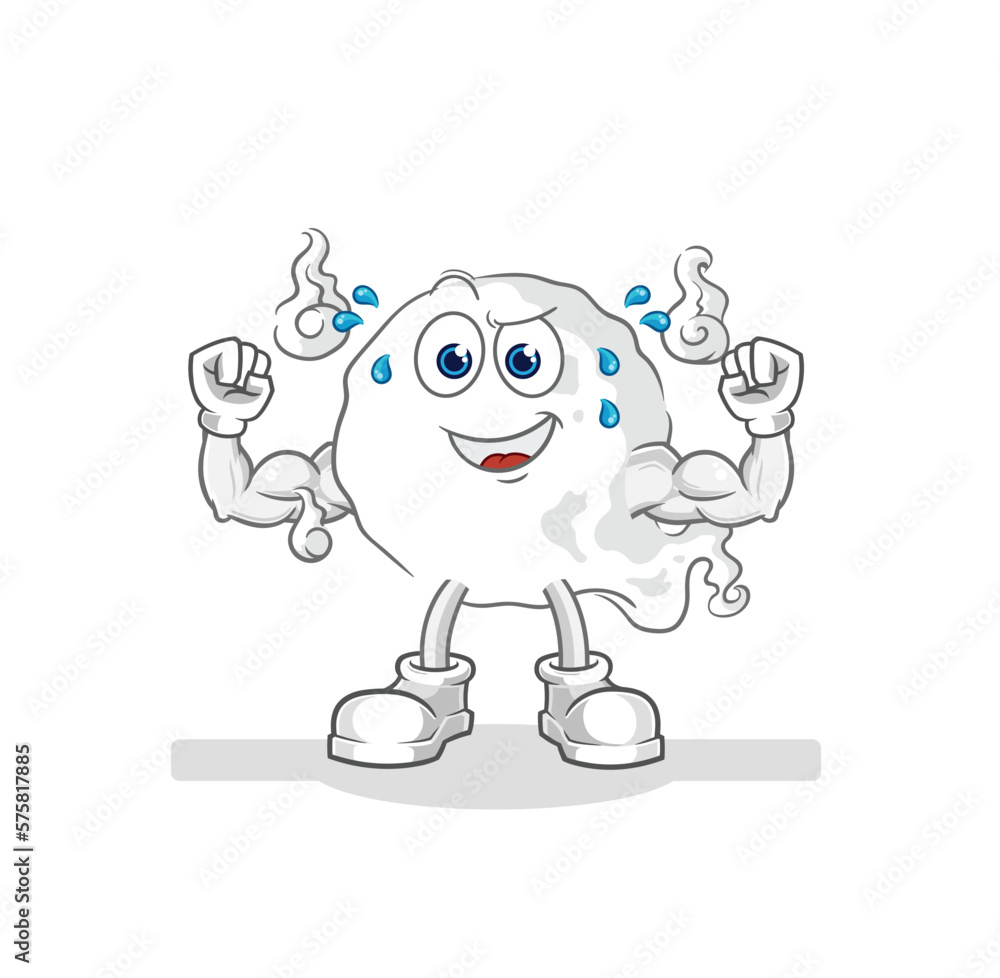 ghost muscular cartoon. cartoon mascot vector