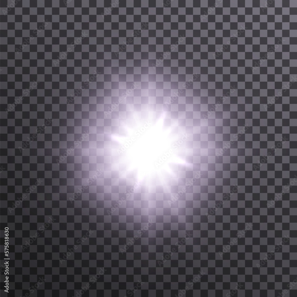 The effect of bright sunlight. Twinkling gold star on a transparent background.Bright light effect.
The effect of bright sunlight. Twinkling gold star on a transparent background.Bright light effect.