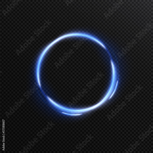 Luminous circular frame with light circle effect. Abstract circular background with luminous ornament. Place for your post web design game link. Abstract neon background. glowing swirling. 