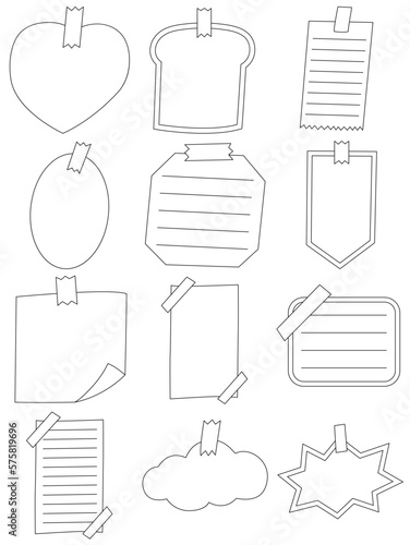 Notepad vector set isolated on white background, Notepad simple cartoon hand drawn style.