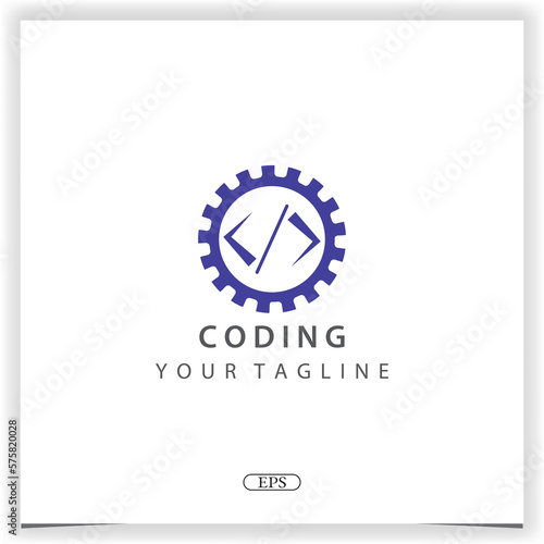 gear coding or programmer logo premium elegant template vector eps 10