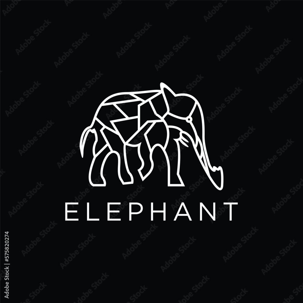 Obraz premium Elephant geometric polygonal logo vector icon design template