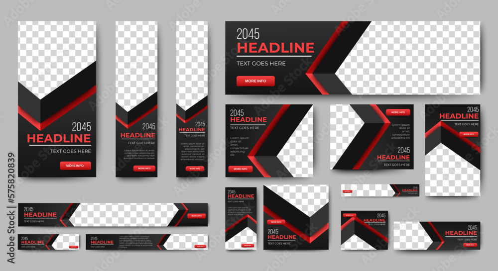 Business banner design web template Set, Horizontal header web banner. Black and red. cover header background for website design, Social Media Cover ads banner, flyer, invitation card Business banner design web template Set, Horizontal header web banner. Black and red. cover header background for website design, Social Media Cover ads banner, flyer, invitation card