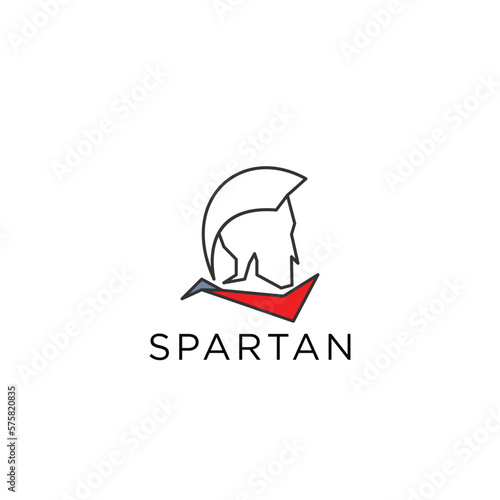 Spartan simple logo design flat photo