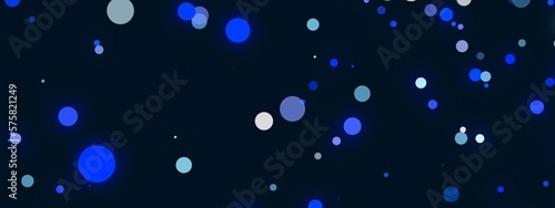 Blue glow abstract background. The texture of chaotic dots, particles, circles, stars, cosmic bodies. Random pattern. Poster for technology, medicine, presentations, business.