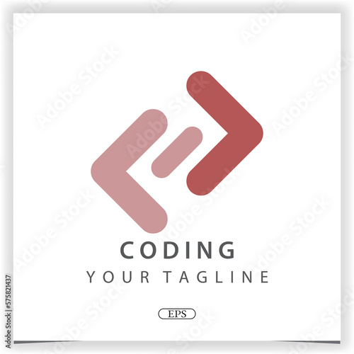 simple coding or programmer logo premium elegant template vector eps 10