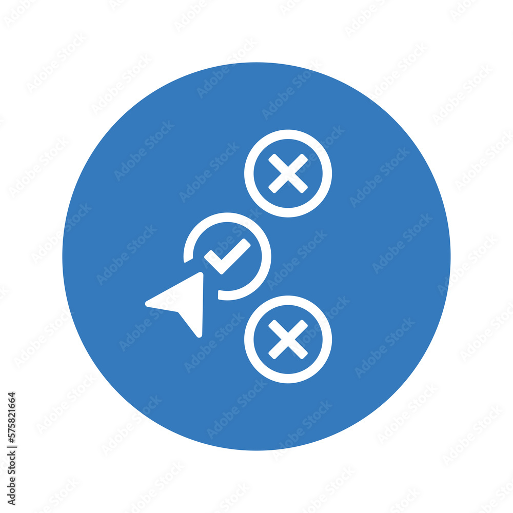 Choose, option, pick icon. Blue color design. Choose, option, pick icon. Blue color design.