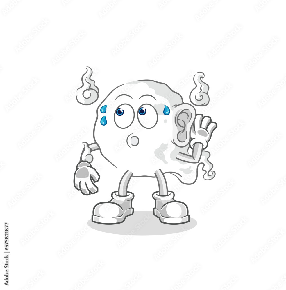ghost eavesdropping vector. cartoon character ghost eavesdropping vector. cartoon character