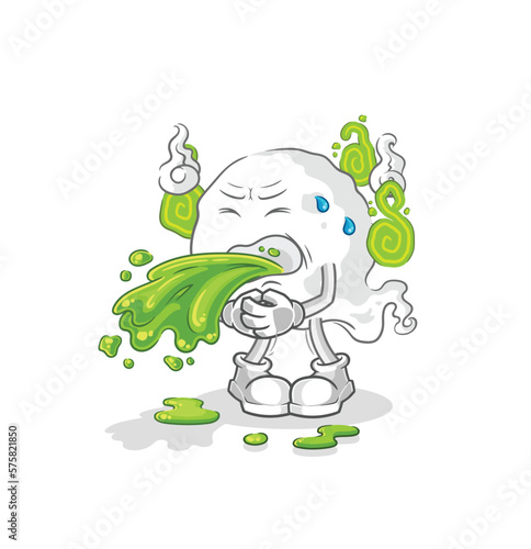 ghost throw up cartoon. cartoon mascot vector