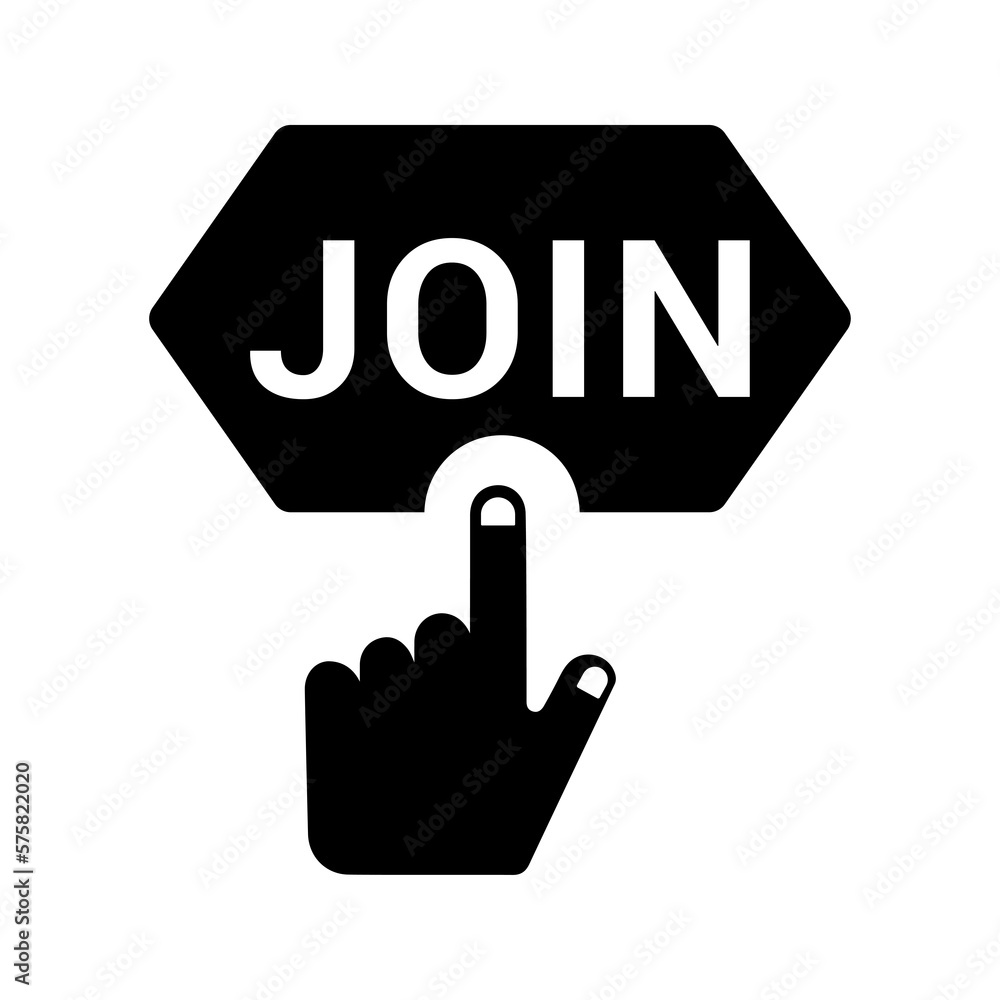 Click, enroll icon. Black vector graphics. Click, enroll icon. Black vector graphics.