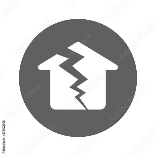 Cleft, crack, divided icon. Gray vector graphics.