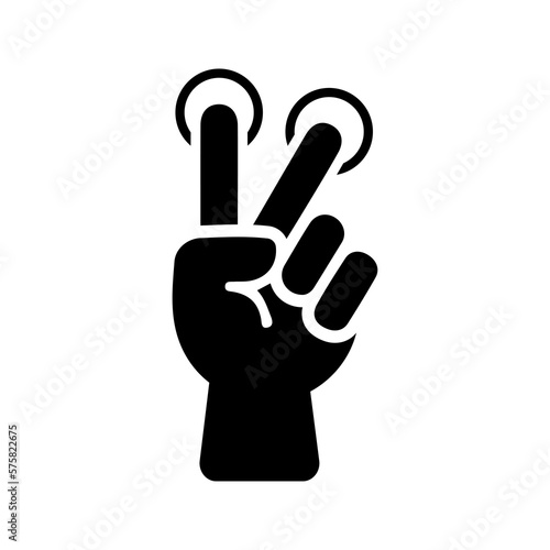 Connivance, finger, hand icon. Black vector graphics.