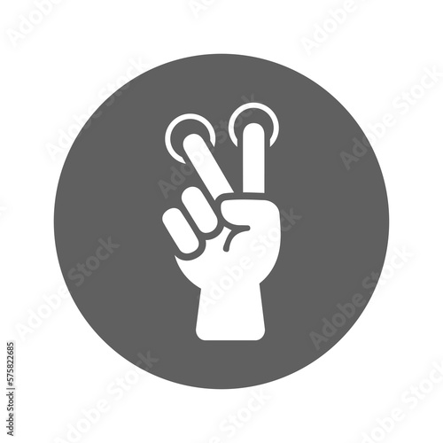 Connivance, finger, hand icon. Gray vector graphics.