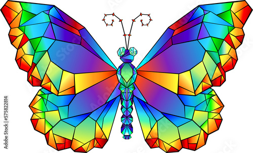 Rainbow Polygonal Butterfly