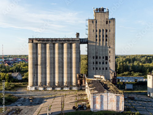 Bird eye view on grain elevator