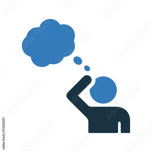 Consider, mull, peruse icon. Editable vector logo.