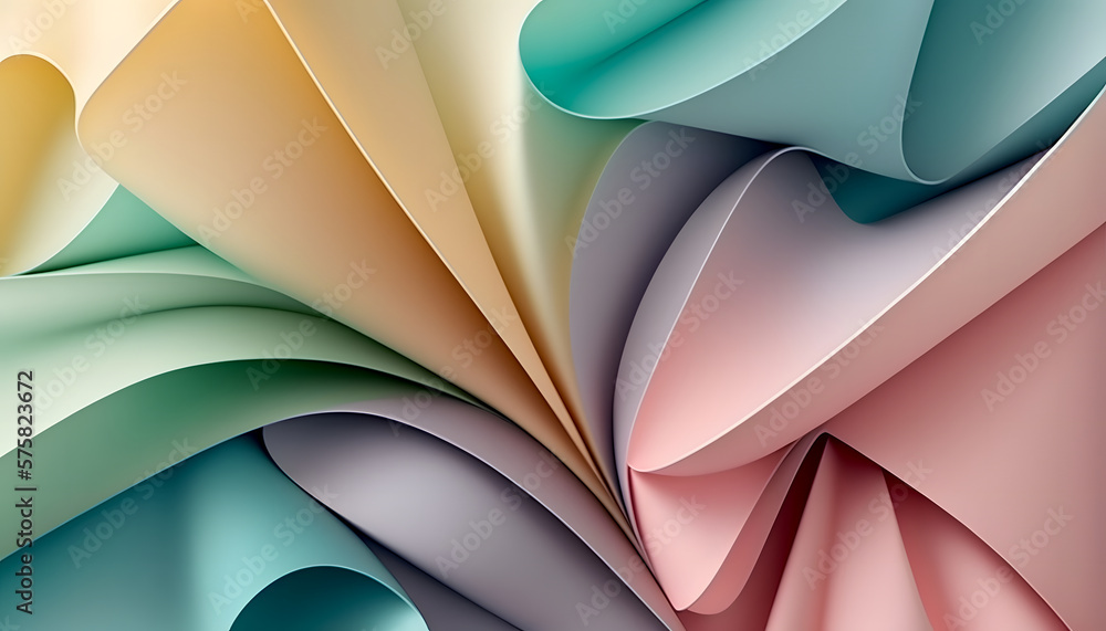 Smooth abstract background with pleats in pastel tones. Delicate folds ...