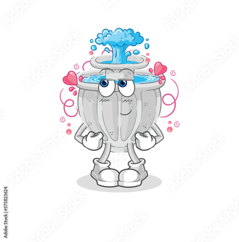 water fountain shy vector. cartoon character