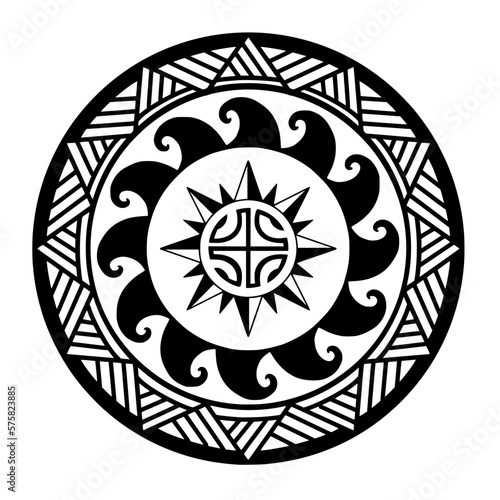 Polynesian circle tattoo design.  Aboriginal samoan. Vector illustration eps10.