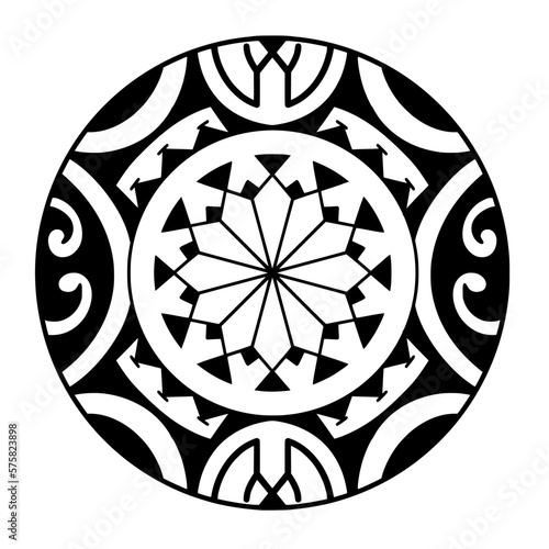 Polynesian circle tattoo design.  Aboriginal samoan. Vector illustration eps10.